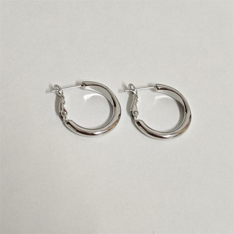 Copper Color Women s Hoop Earrings Wide Exquisite Elegant Loop Earrings Personality OL Style Female Party Ear Zircon