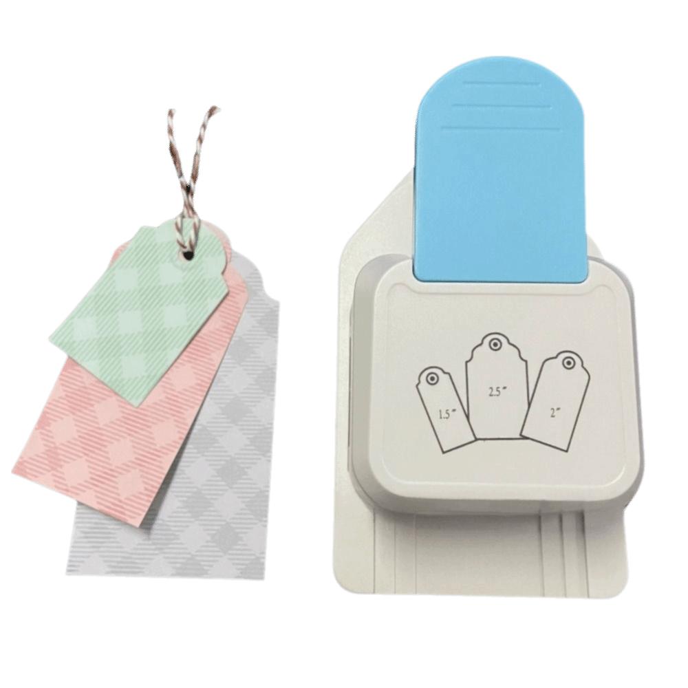 3 in 1 Label Punch Easy to Operate 1.5in+2in+2.5in Corner Paper Punch White and Blue Sturdy Plastic Alloy Paper Crafting Punch