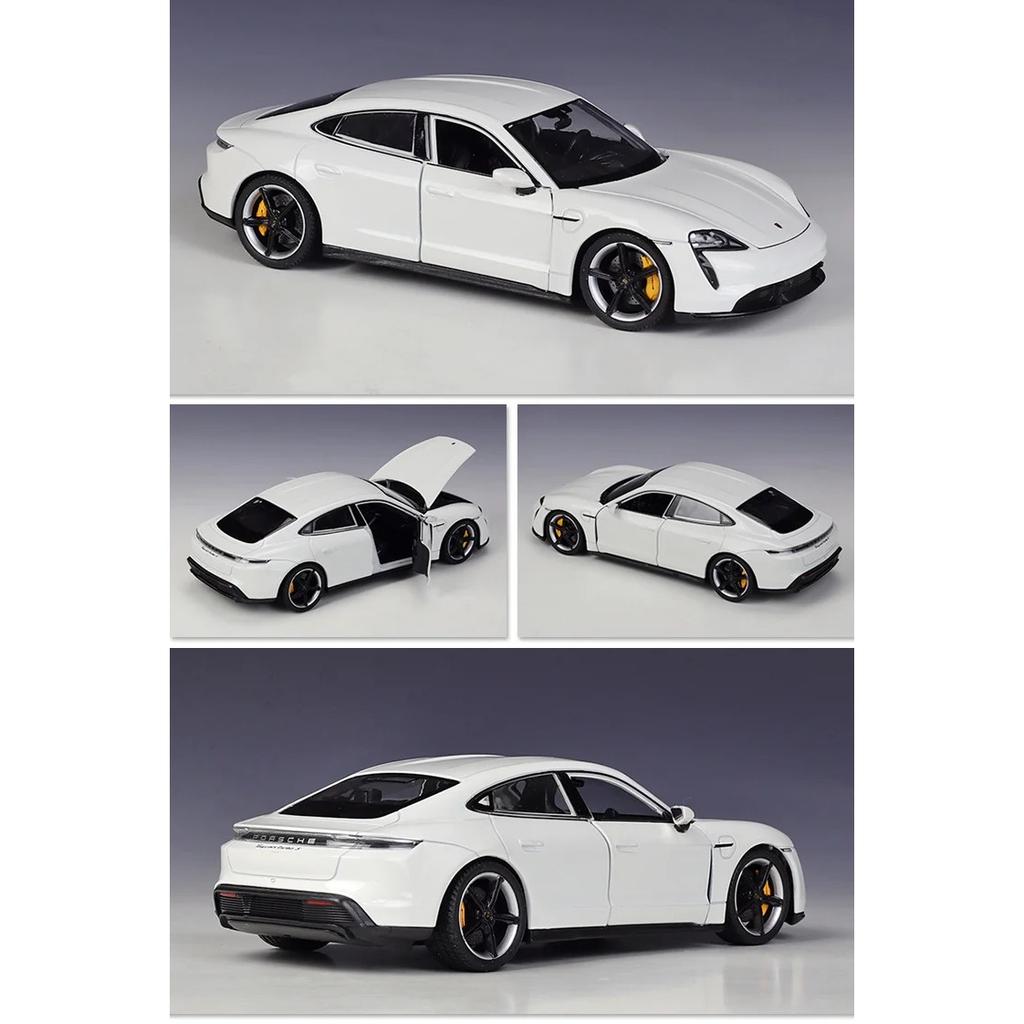 Welly 1/24 Porsche Taycan Turbo S Alloy Sports Car Model Diecasts Metal New Energy Car Vehicles Model Collection Childrens Gifts