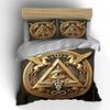 Golden Eye Triangle Decor Set Bedding Set with 1 Duvet Cover 2 Pillowcases Single Double King Queen Gift