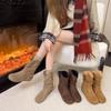 2025 Women's Fashion Suede Boots Outdoor Casual Flat Boots Comfortable Soft Bottom Short Ankle Boot Luxury Slip On Lady Shoes