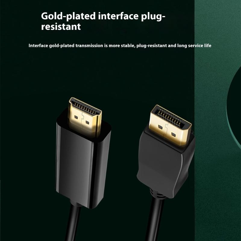 Male HDTV-compatible Male Adapter Cable 4K60Hz UHD Gold Connectors PC Laptop Monitor