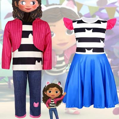 Gabby Nukumaja Kostüüm Tüdrukute Sünnipäevapidu Kleit Halloweeni Karnevali Cosplay Gabby Nukumaja Kassid Kostüüm Laste Rollimängu Rõivastus