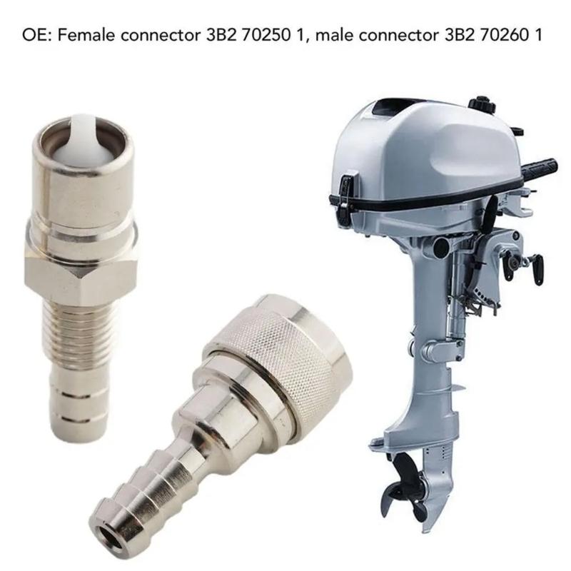 Outboard Engine Fuel Hose Connectors 3B2-70250-1 3B2-70260-1 Male Female Marine Engine Fuel Line Connector for Vehicle