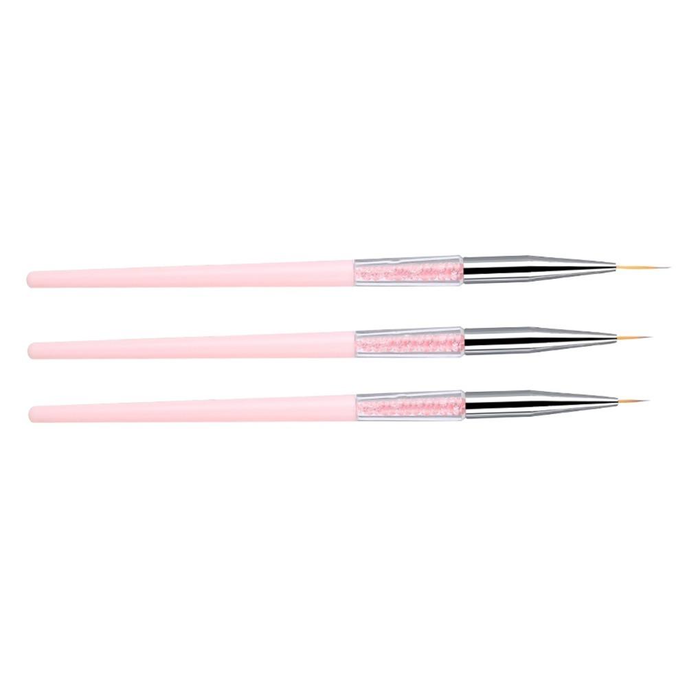 3pcs Delicate Fine Detail Nail Brush Fine Detail Nail Liner Brush Acrylic Nails