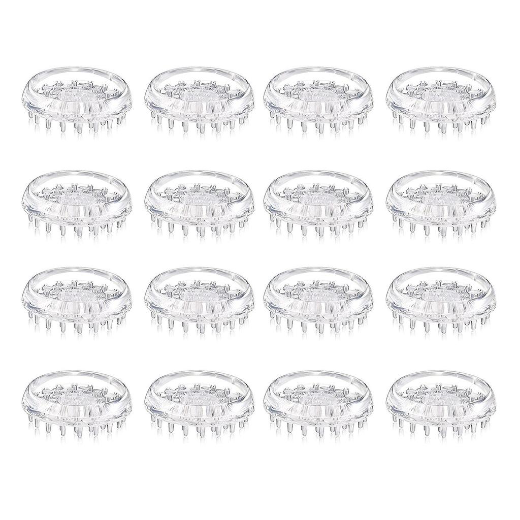 12/16Pcs Furniture Caster Cup Carpet Protectors Comfortable Touch Spiked Furniture Cup Clear Plastic Chair Leg Covers