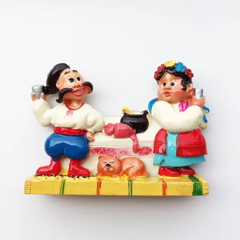 Ukraine Tourist Souvenirs Fridge Magnets Swallow Castle Mini Picture Frame Creative Home Decoration Resin Magnetic Stickers