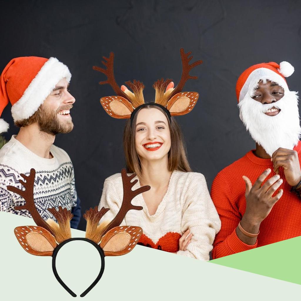Antlers Headband Christmas Dress Up Headdress Dress Up Headband Costume for Kids Teens Adults Collectors Costume Parties Themed