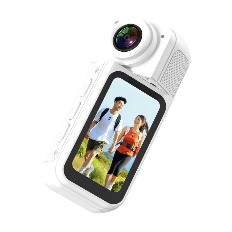 New S70 Tiny Thumb Camera 1.47inch IPS Big Screen 180° Twise Lens Hands-free Portable Camera Long Lasting Battery Anti-loss 2.7K 1080P Mp4 Mini Cam