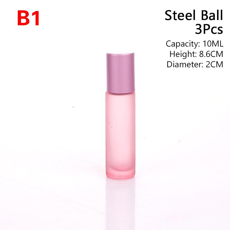 3Pcs Essential Oil Roll On Bottle Multicolour Empty Perfume Bottles Glass Containers Skincare Product Container
