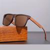 New Men Driving Square Sunglasses Wood Grain Spring Hinges Eyeglasses Protection Unisex Outdoor Daily Eyewear UV400