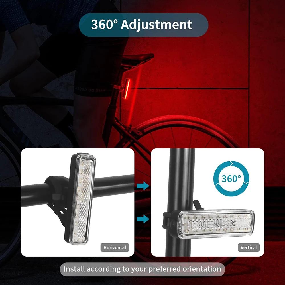 RGB-Fahrradrücklicht, 750 mAh, Fahrradbeleuchtung, Speichermodus, Regenbogen-LED, Warnung, USB, wasserdicht, Helm, Roller, Rücklicht