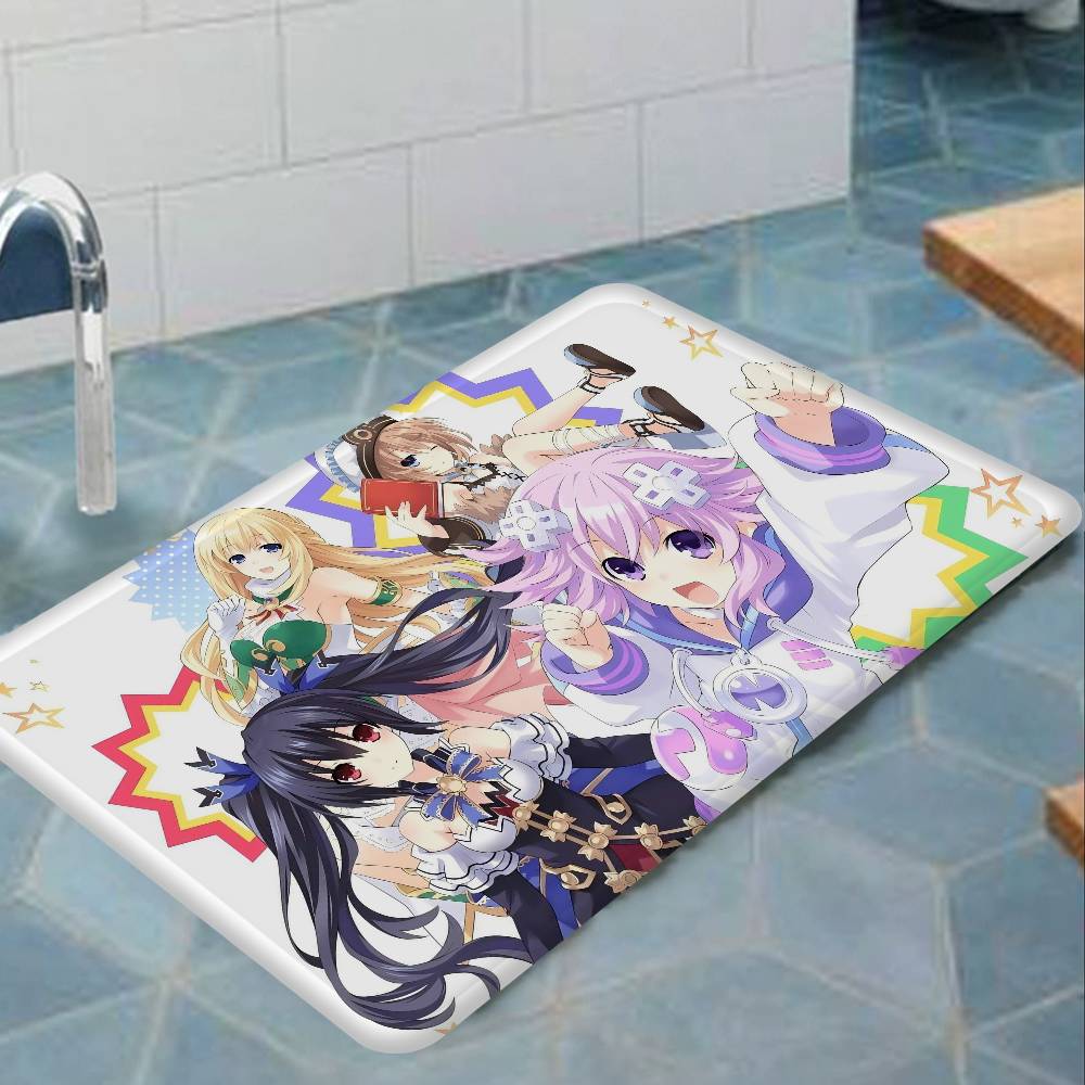 Anime Hyperdimension Neptunia Floor Mat Rectangle Anti-slip Home Soft Badmat Front Door Indoor Outdoor Mat Welcome Doormat