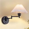 Set of 2 Wall Sconces - NETTLIFE - E27 Adjustable Retro Lampshade - Black Metal - 40W Max
