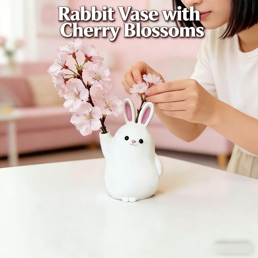 Kawaii Succulent Planter 3D Printed Small Flower Pot Creative Plastic Rabbit Vase  Bedroom