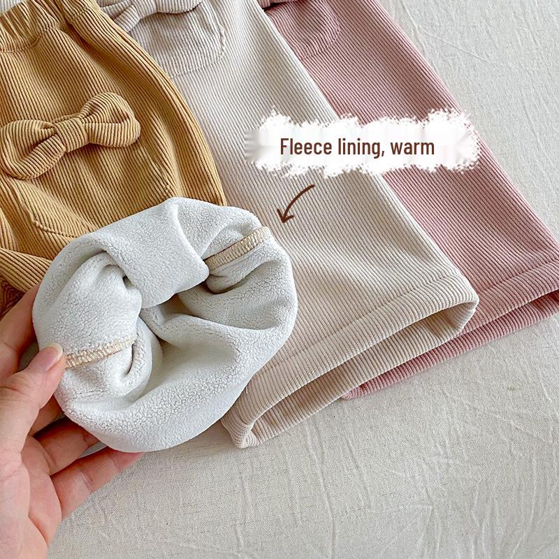 Pantaloni in Velluto a Coste con Fiocco da Ragazza - Stilosi Casual Invernali 2025