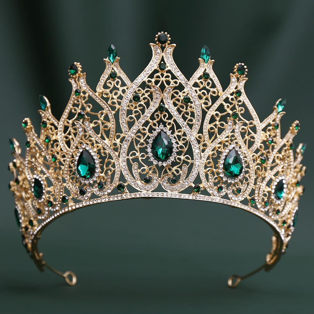 Bridal Red Baroque Crown, Multi-diamond Water Droplets European and American Headgear, Wedding Dress Accessories 2026