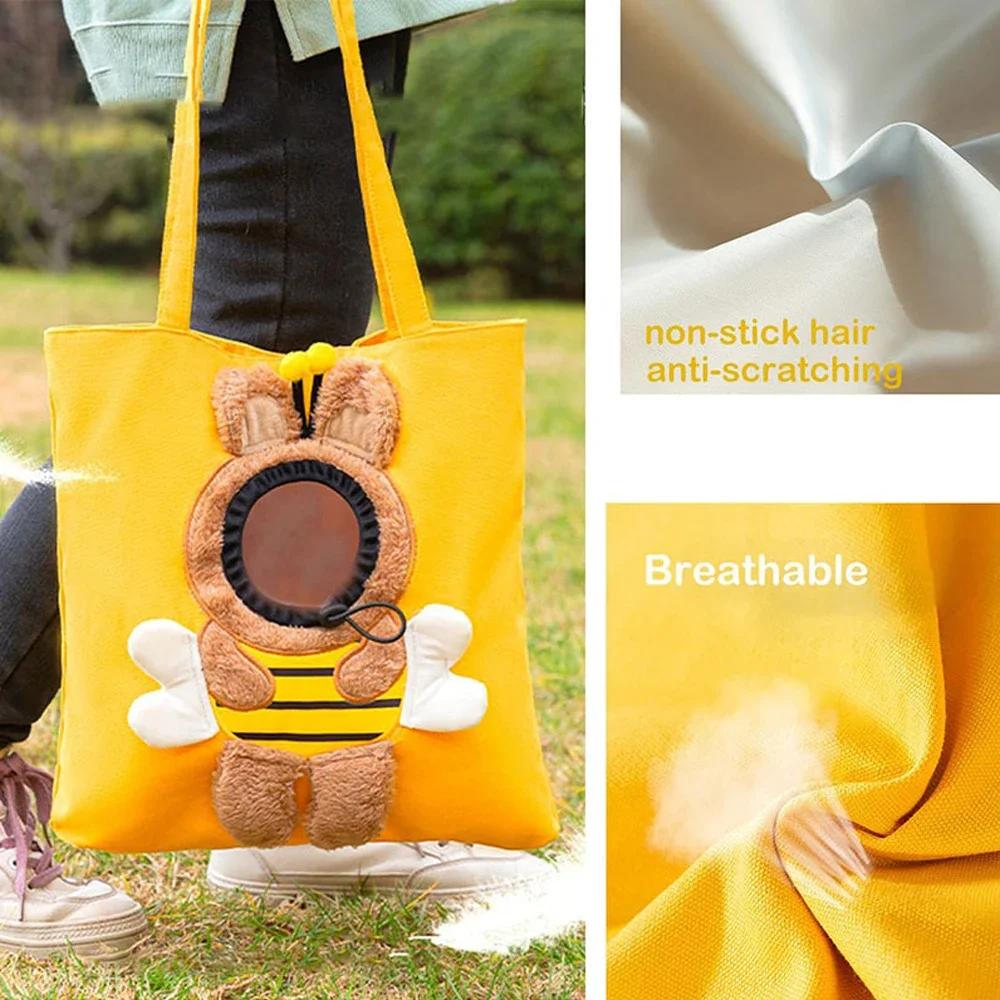 Handmade Cat Bag Pet Puppy Carrier Kitten Outdoor Travel Handbag Canvas Single Shoulder Cat Bag Pet Breathable Tote Shoulder Bag