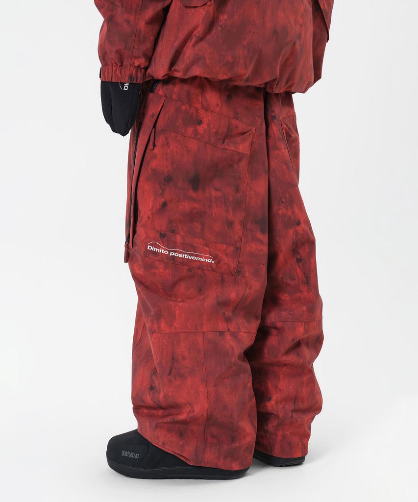 DIMITO Giant Cargo Pants (Wide Fit Lv.2) Marble Red