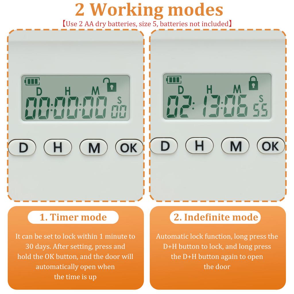 Lock Box with Locker Multipurpose Safe Storage Box with Combination Lock and Timer Portable Organizer Case for Kitchen Home