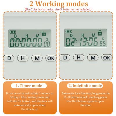 2,8L Tidslås Boks Elektronisk Multifunktionel Låsbar Opbevaringsboks med Kombinationslås og Digital Timer Sikker Opbevaring Organizer