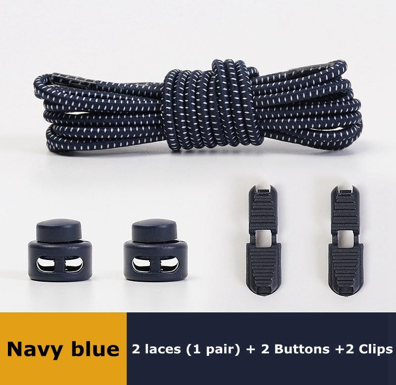 Lacets sans nœuds Lacets sans cravate Baskets Plastique Verrouillage solide Élastique Rond Lacets de chaussures pour Enfants Adultes Personnes âgées Taille unique