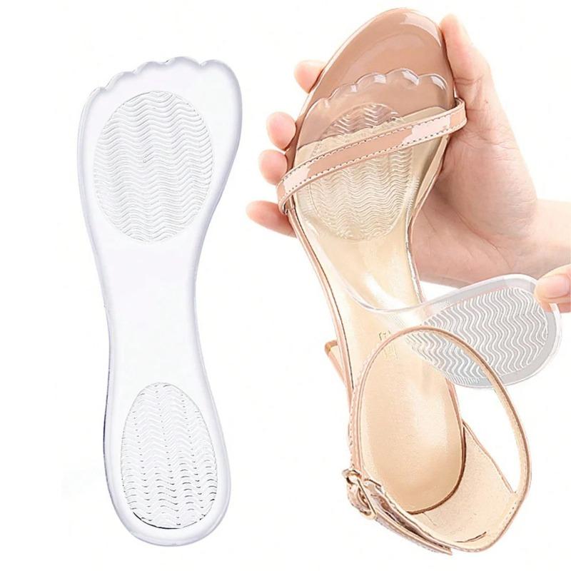 Transparente Silikon-Gel-Fersenkissen Anti-Rutsch Stoßdämpfende Einlagen für High Heels Sandalen Ganztägiger Komfort Polster