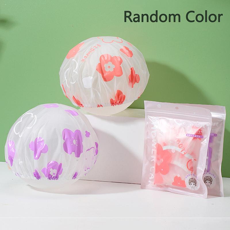 Reusable Shower Cap With Elastic Band Waterproof Thicken Bathing Hat For Women Perfect For Hair Salon And Home Use