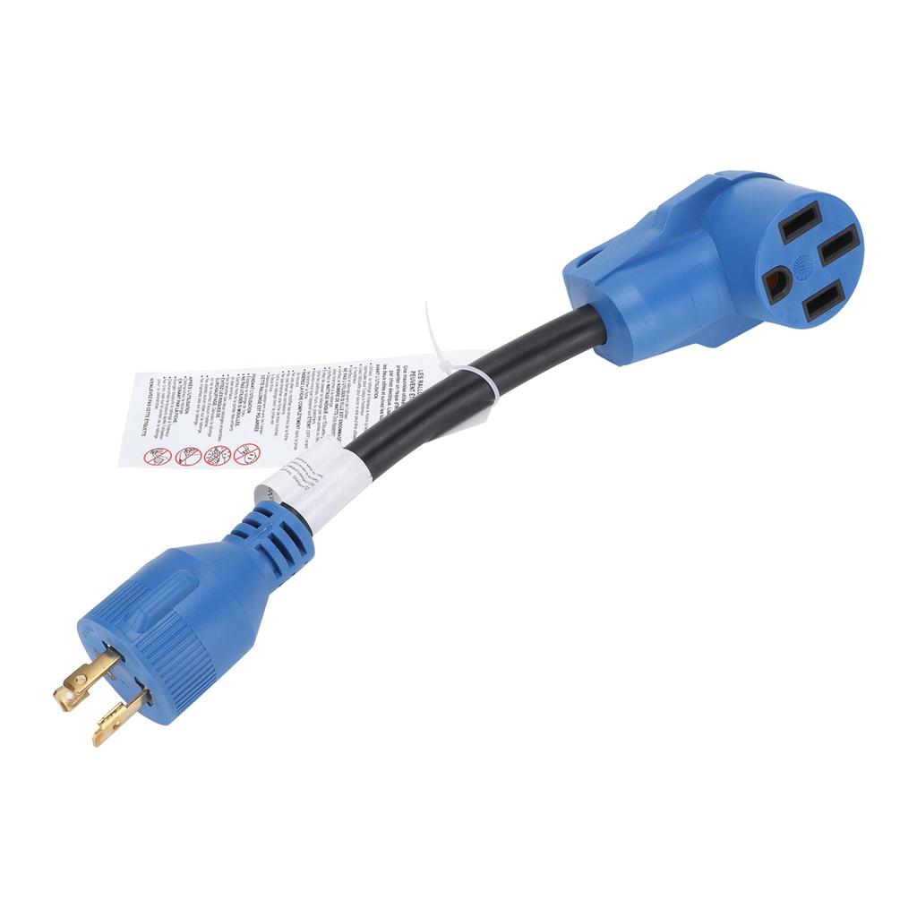 RV Power Adapter Conversion Cable 30A to 30A 125V 10awg 3 Cord for Charging Vehicles Blue