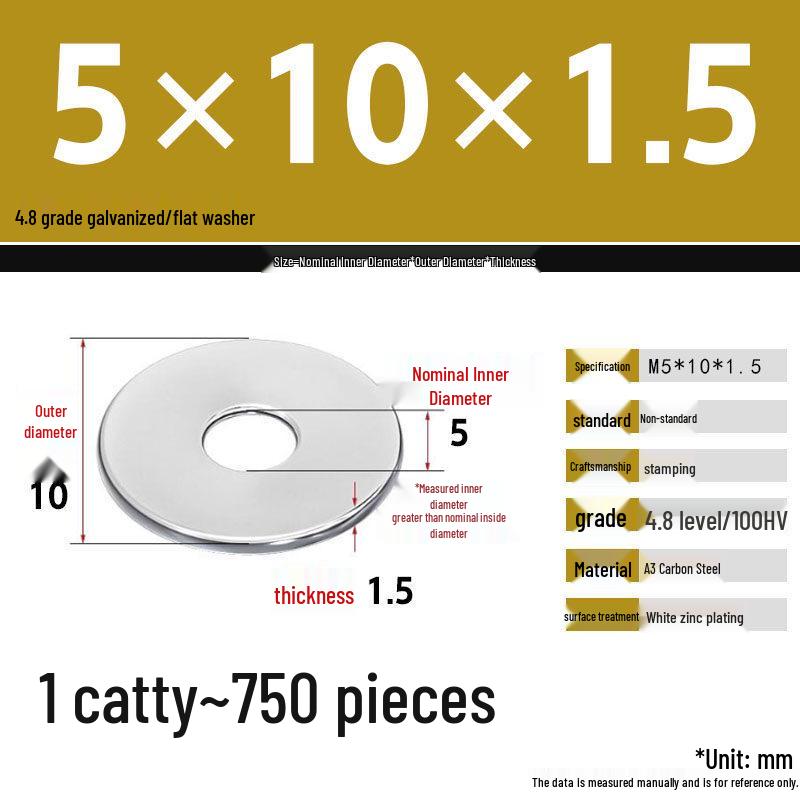 Galvanized Extra Large Thickened Metal Flat Washer (M6-M16)