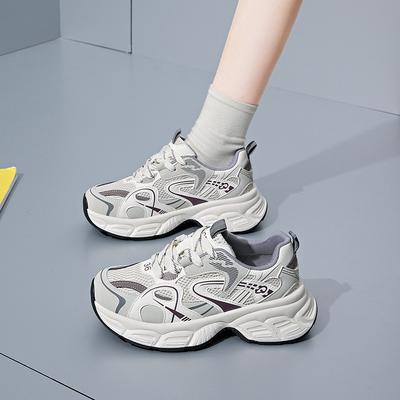 Ins Korean Version of the New Dad Shoes for Women 2025 Spring Student Running Sports Thick-soled Heightening Casual Shoes for Women KT268