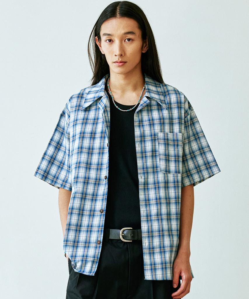 KND Ocean Check Open Collar Shirt