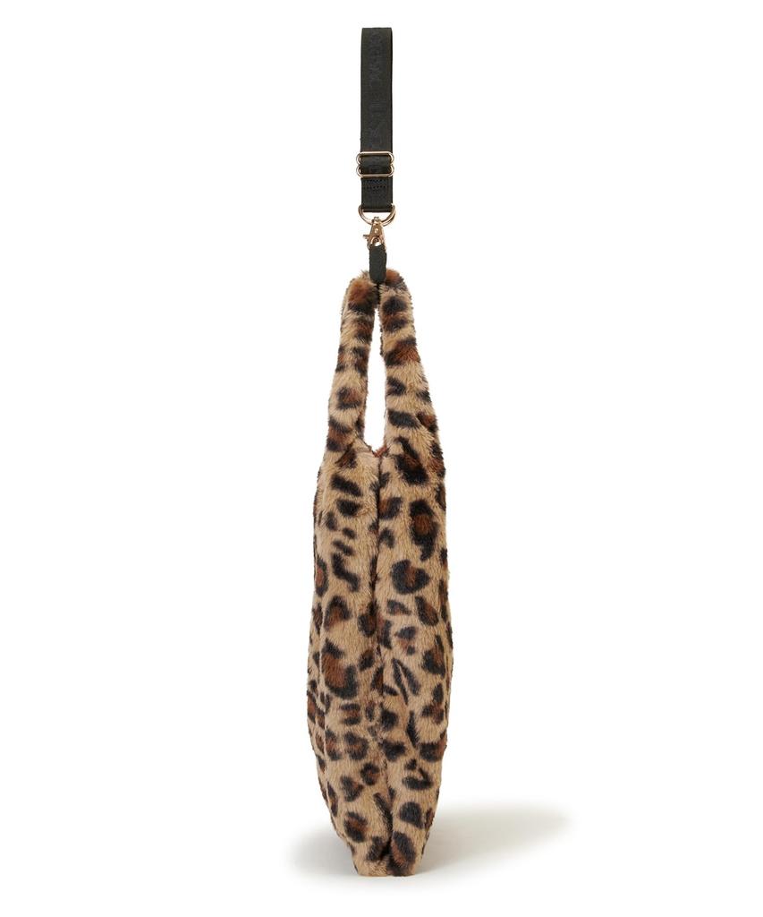 FUR SHOULDER Fluffy Fur TOTE/3030/Leopard