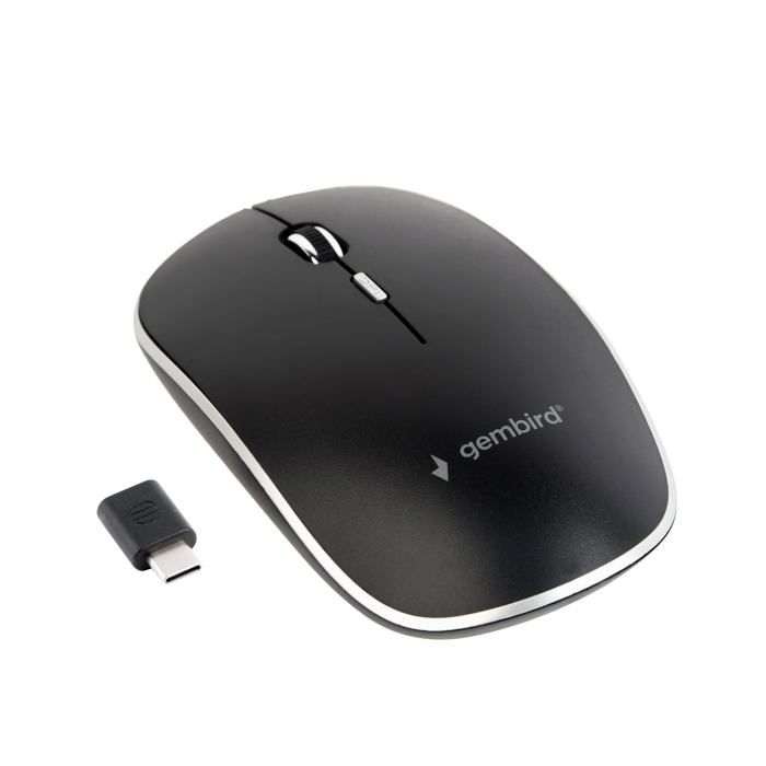 Souris Optique Sans Fil - Gembird - MUSW-4BSC-01 - Noir - 4 Boutons - DPI Réglable