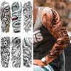 Skeleton King Tatuaj temporar cu braț complet, mânecă pentru bărbați, femei, autocolant de tatuaj fals pentru ochi de demon, tatuaj realist de dimensiune lungă, artă corporală