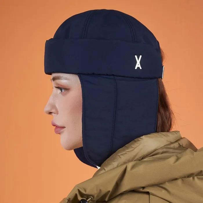 Heavy Padded Studded Logo Trooper Hat Navy