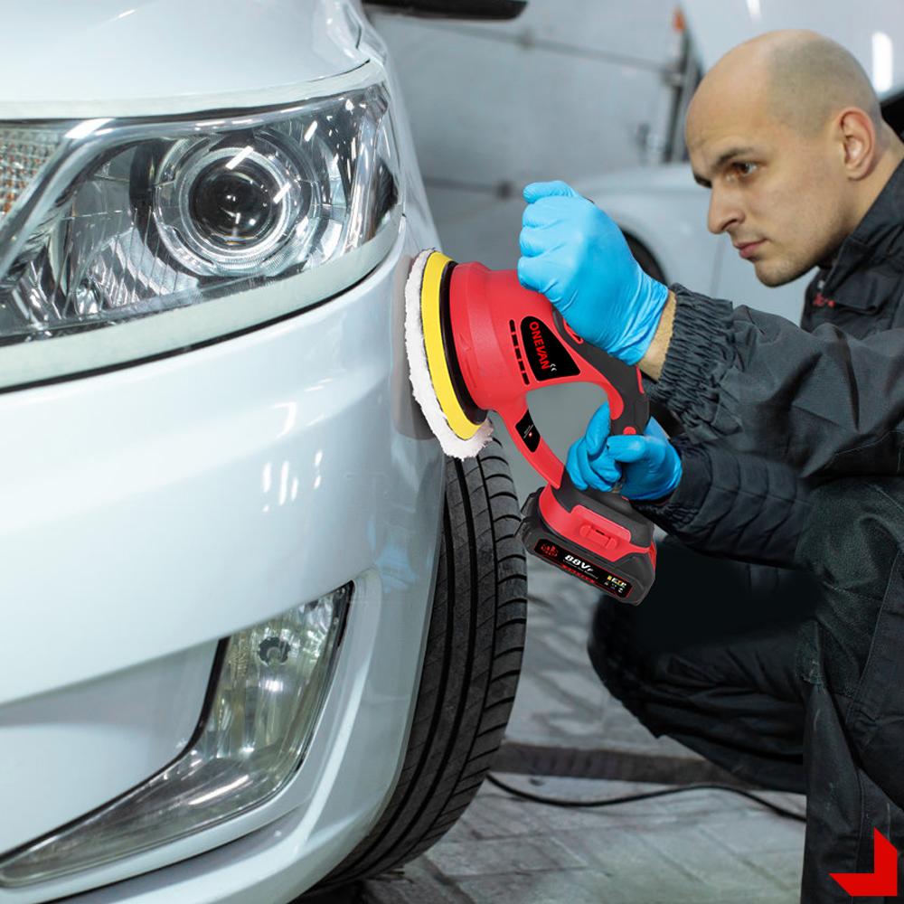8500RPM Electric Polisher 6Gears Cordless Car Polisher Auto Electric Waxing Sanding Power Tool For 18v Battery Pin