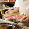 Korean Style Gold Double-Layer Stainless Steel Plate for BBQ & Hot Pot