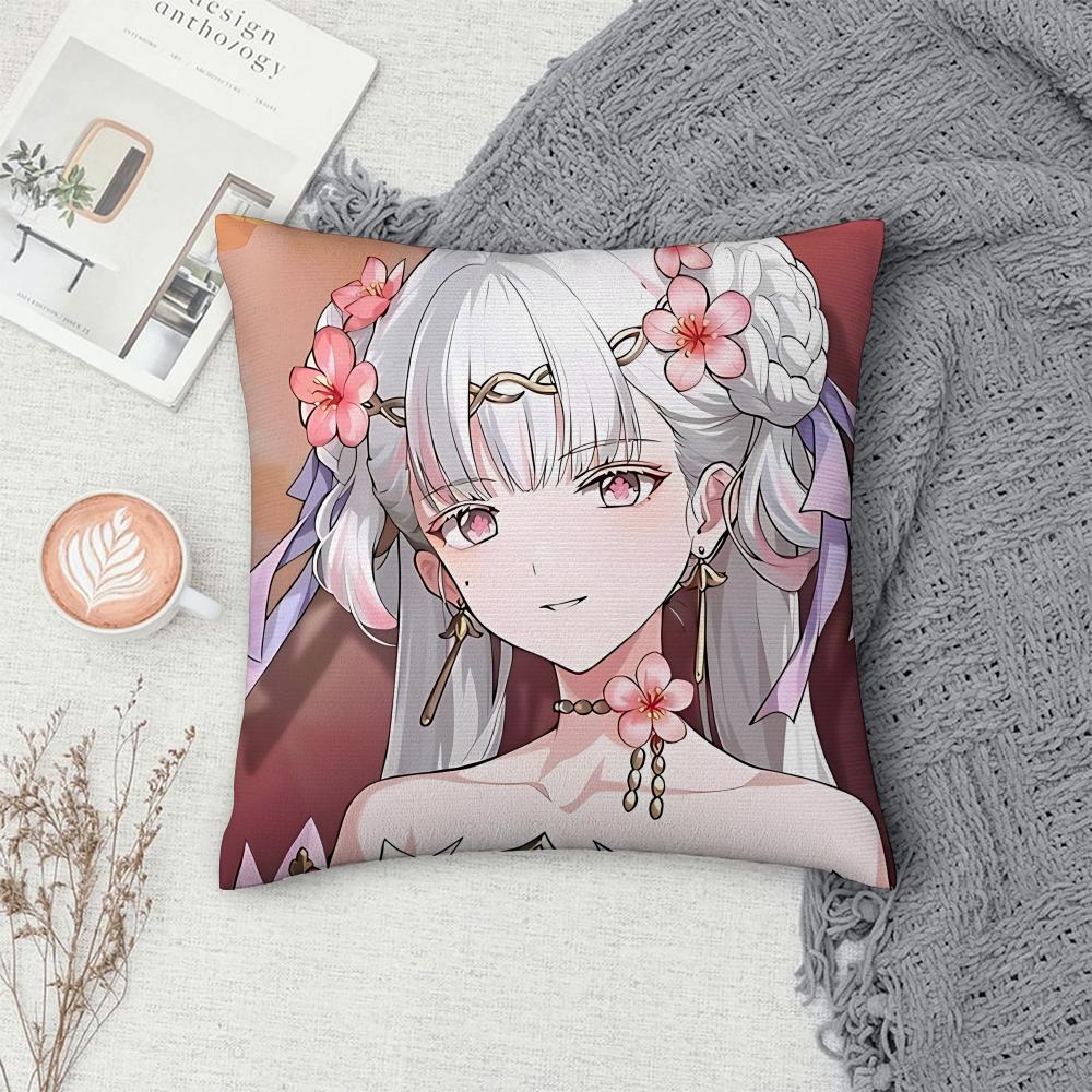 Wuthering Game Jinhsi Cushion Cover Square Pillow Bedroom Sofa Leisure Comfort Living Room Home Decoration X