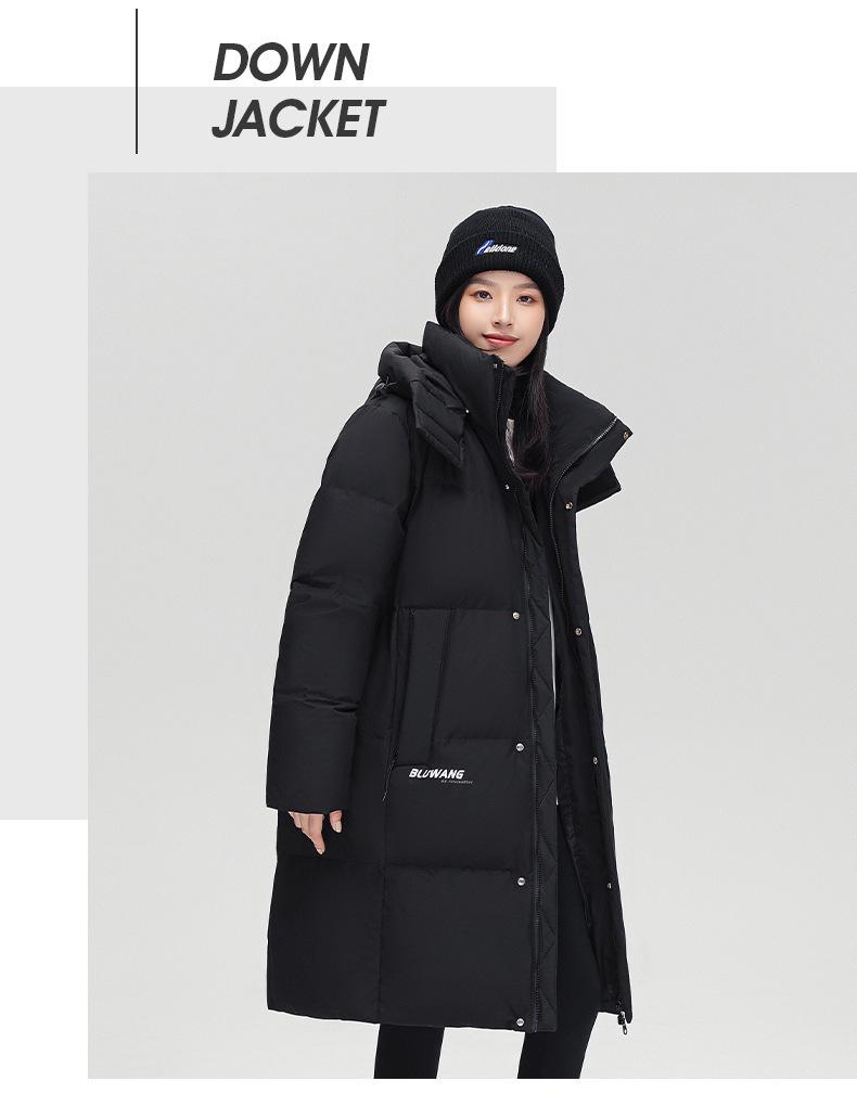 Winter Hooded Thick Casual Down Jacket for Men & Women - 90% White Duck Down, Mid-Length, Loose Fit