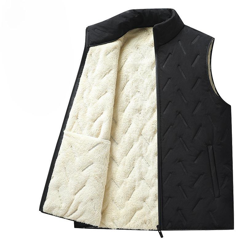 

Жилет из овечьей шерсти, мужской, осенне-зимний, новый стиль, костюм папы, теплый жилет, куртка с зажимом для лошади 6XL