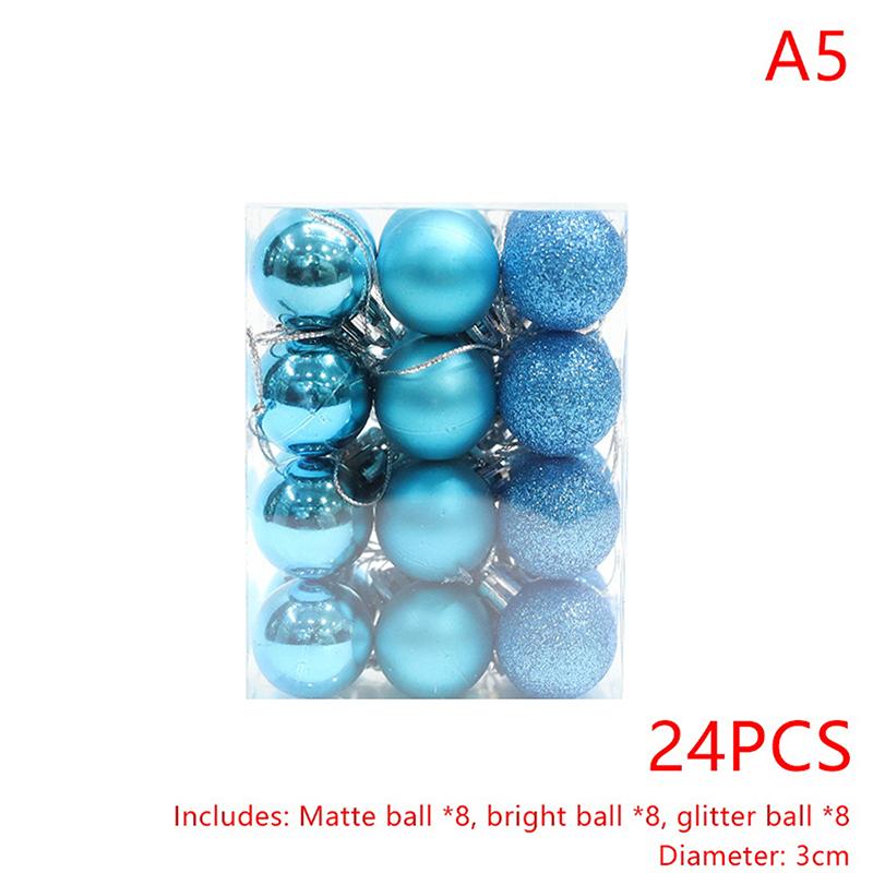 24Pcs 3Cm Christmas Ball Ornaments Xmas Tree Balls Christmas Tree Hanging Pendant Festive Party Supplies Christmas Decor