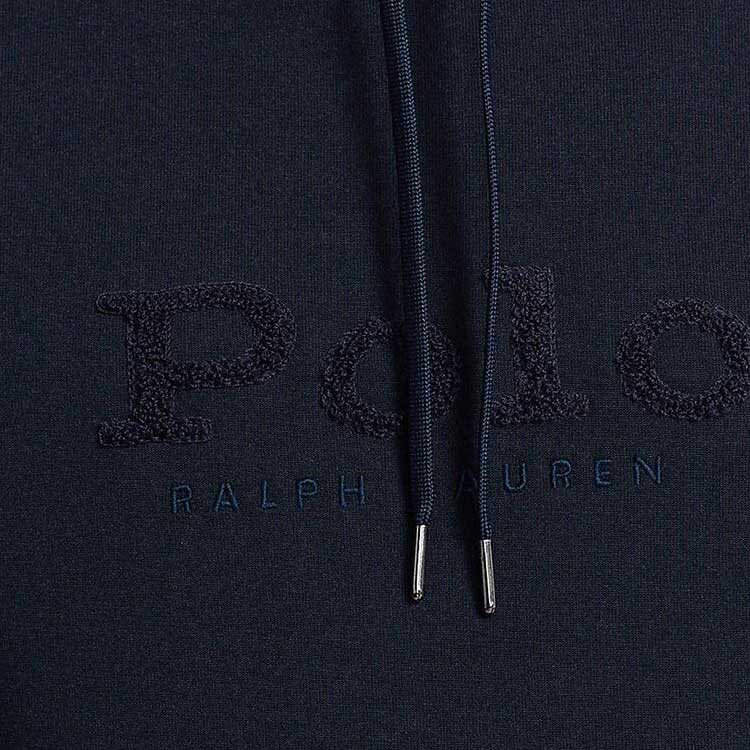 Polo Ralph Lauren Solid Color Letter Embroidered Drawstring Hooded Casual Sweatshirt Men Sweatshirt Blue 710926500-002