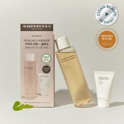 Tônico de Centella Salmon Caring 200ml Especial (+Creme de Centella 20ml)