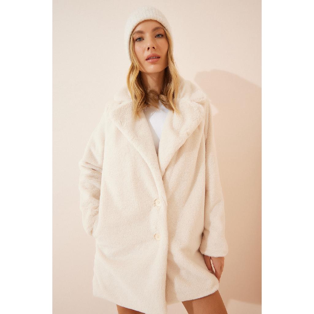 Knochen-Kunstpelzmantel für Damen Rv00072