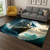 3D Traumatische Piratenschiff Segelboot Cartoon Teppich für Schlafzimmer Wohnzimmer Sofa Fußmatte Dekor, Kinder Spielbereich Teppich Rutschfeste Matte Geschenk
