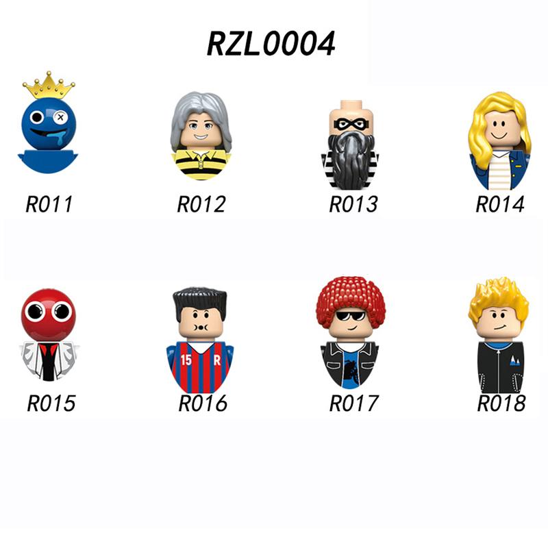 RZL0004 0005 Rainbow Mini Action Figures Bricks Building Blocks Games Character Colorful Man Model Toys Gifts for Kids