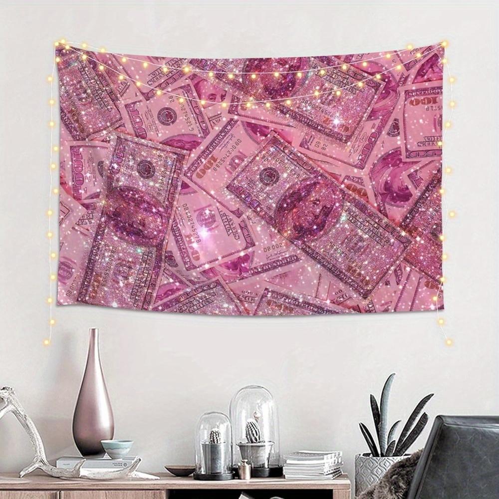 Pink Cash Tapestry Glamorous and Luxurious Wall Art for a Chic Stylish and Affluently Elegant Decor Statement