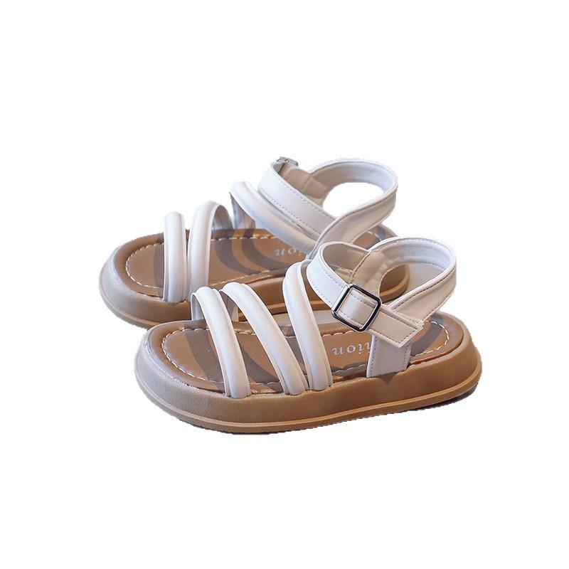 Summer girls sandals princess shoes woven bag head breathable little girl baby shoes soft sole non-slip children's summer shoes