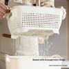 Food Grade Plastic Dual Layer Drain Basket Fine Drain Holes Kitchen Colander Set For Washing Fruits& Vegetables